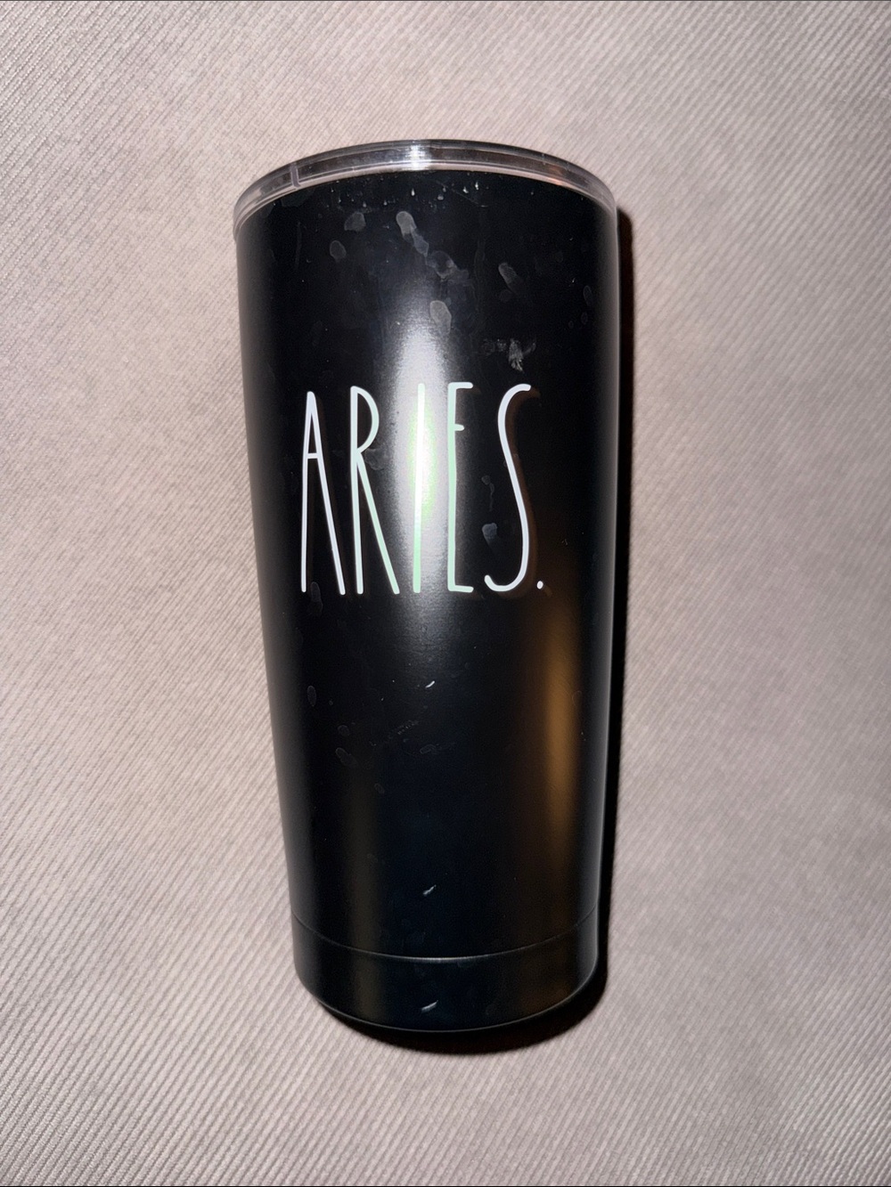 Rae Dunn Black 'ARIES' Tumbler